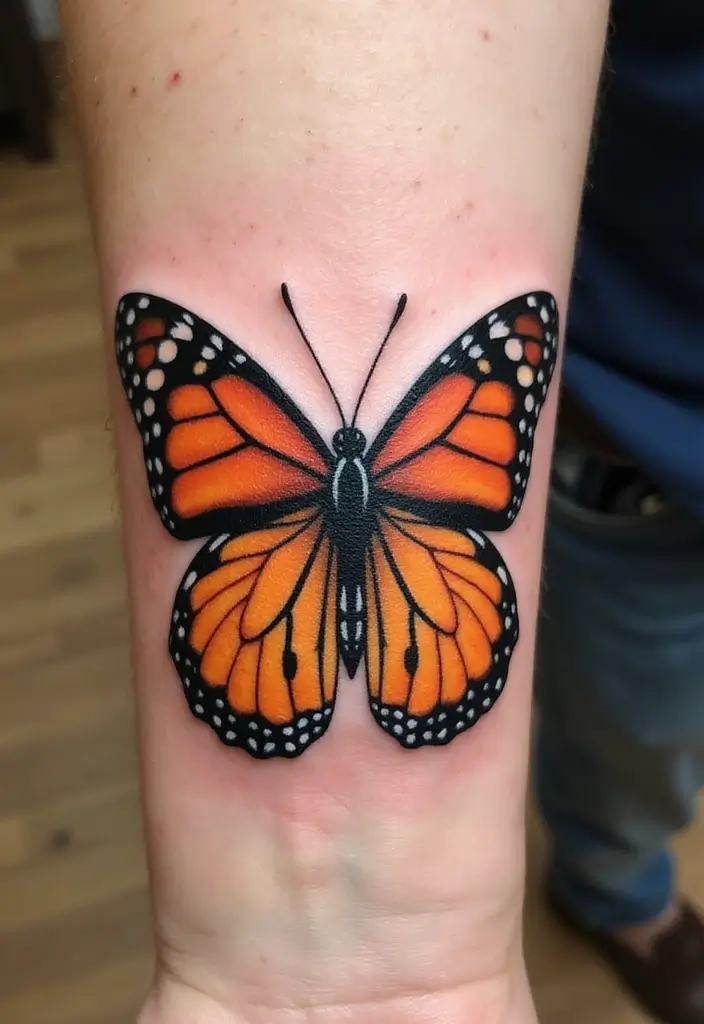 30 Monarch Butterfly Tattoo Designs with Deep Symbolism - 1. The Classic Monarch Design