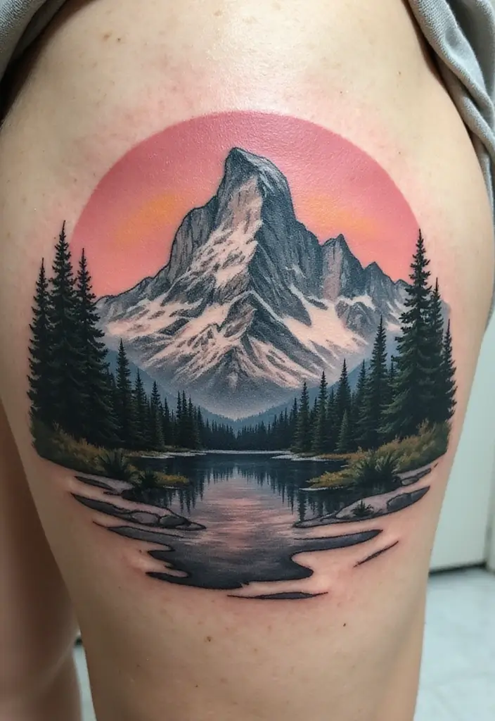 30 Mountain Tattoos for Men That Capture Adventure Spirit - 1. Majestic Mountain Range