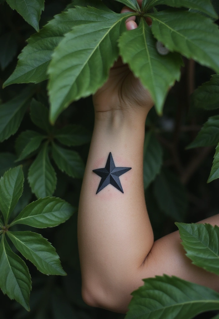 30 Nautical Star Tattoos for Classic Sailor Style - 1. Classic Black Nautical Star
