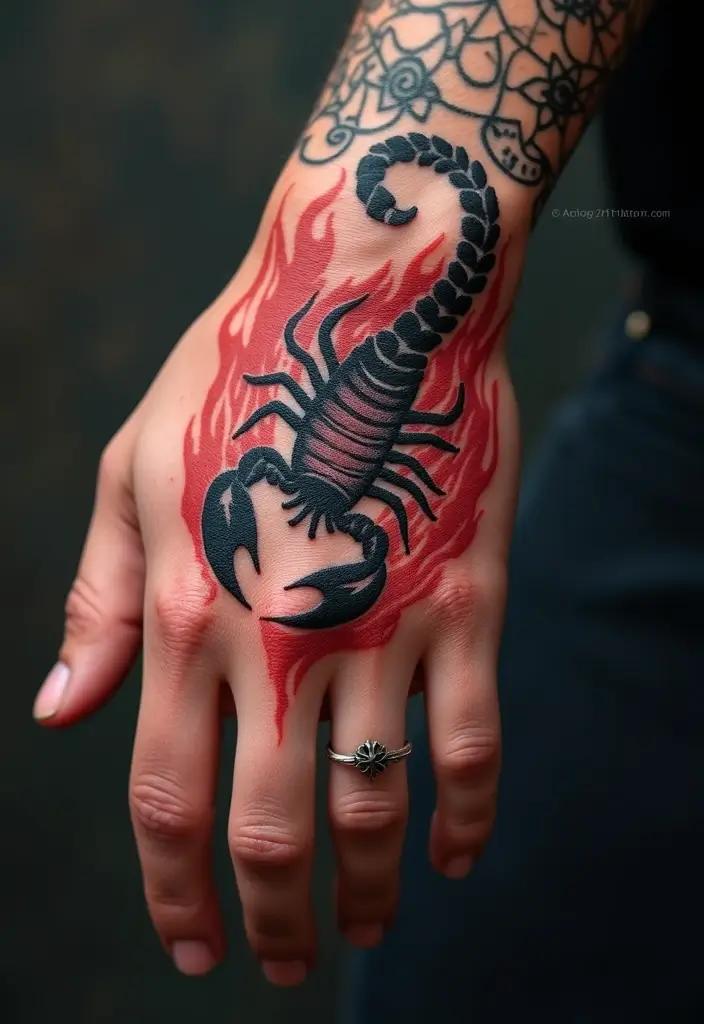 30 Scorpion Tattoo on Hand Meaning and Bold Designs - 1. The Essence of Scorpio: Power and Passion