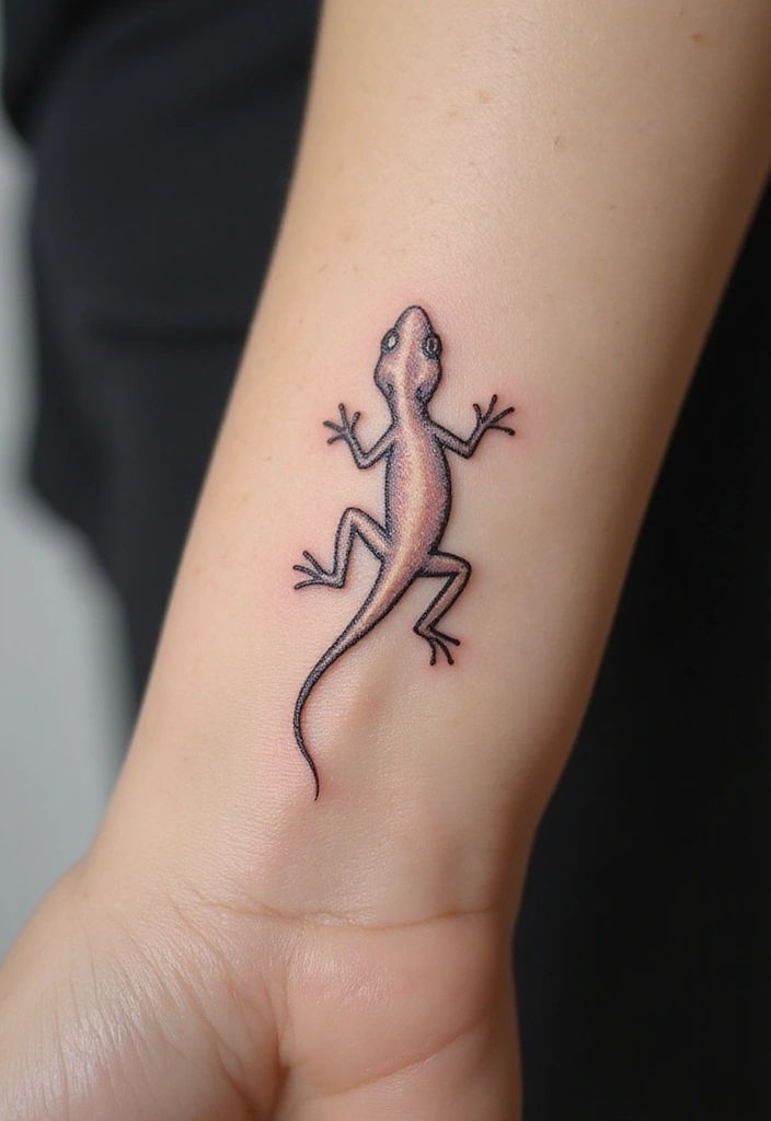30 Small Lizard Tattoo Designs That Look Unique - 1. Simple Outline Lizard