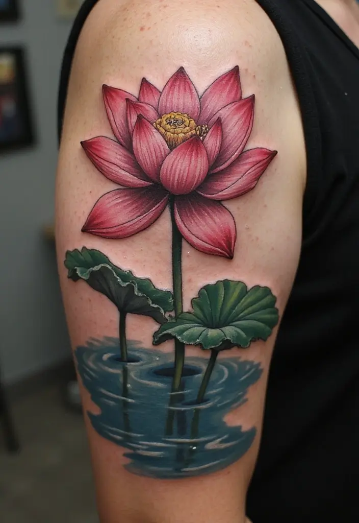30 Strength Lotus Flower Tattoo Meaning and Designs - 1. Resilience: Rising from the Mud