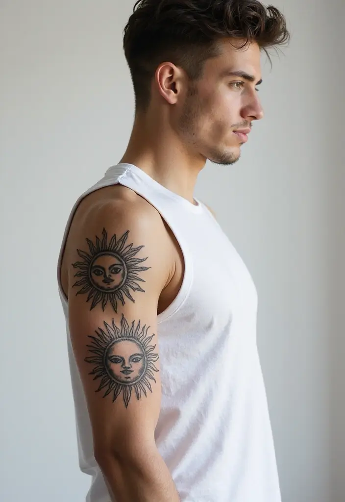 30 Sun Tattoo Men Ideas for Radiant Energy - 1. Tribal Sun Tattoo