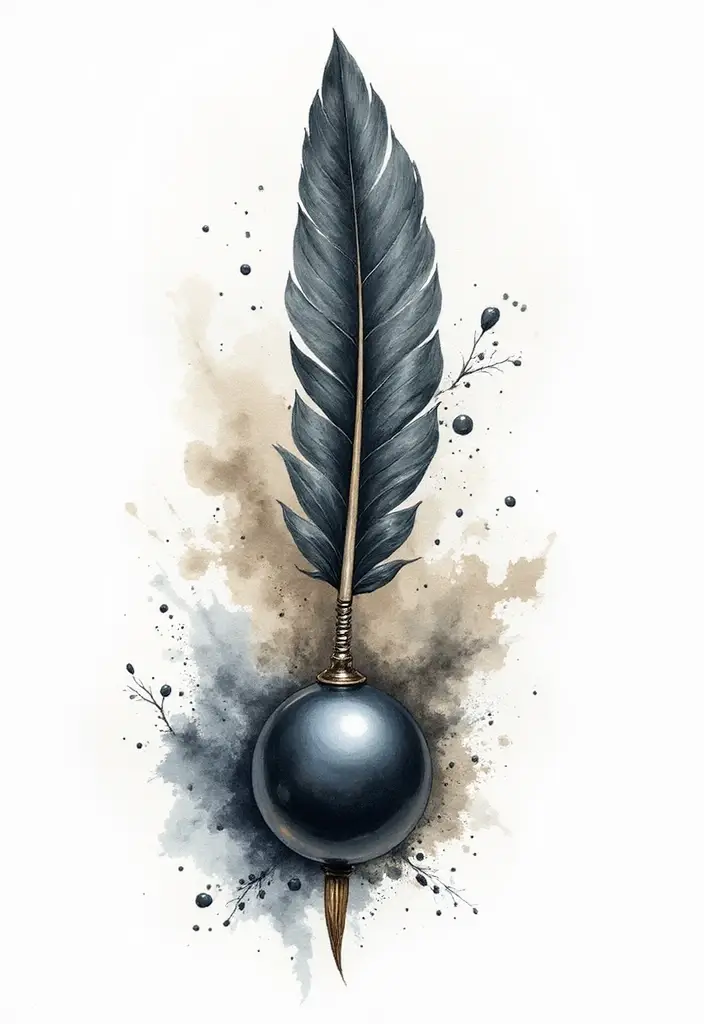 30 Tattoo Black Pearl Ideas to Inspire Your Next Ink - 1. Classic Black Pearl with a Quill