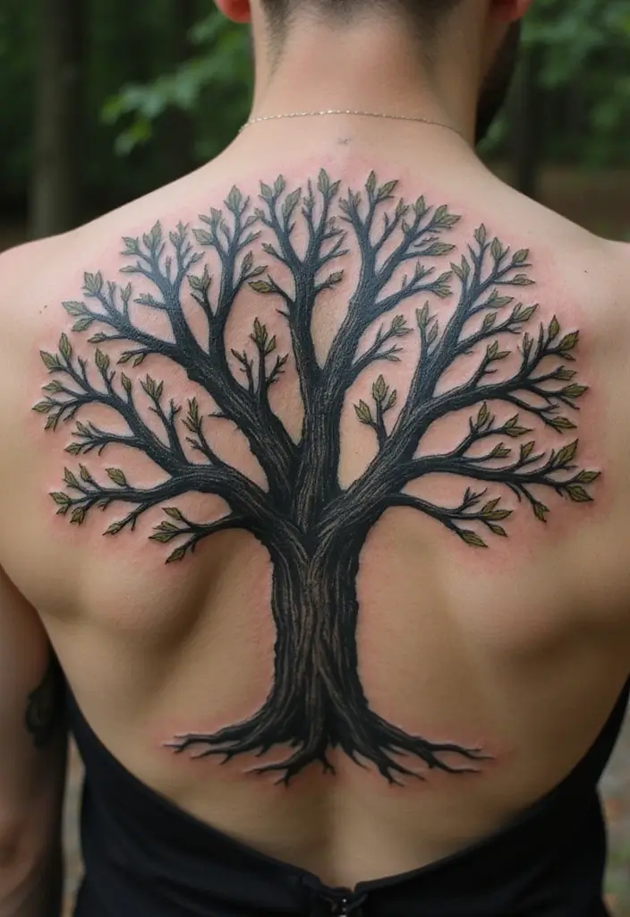 30 Tree on Shoulder Tattoo Ideas That Look Stunning - 1. The Majestic Oak Tree