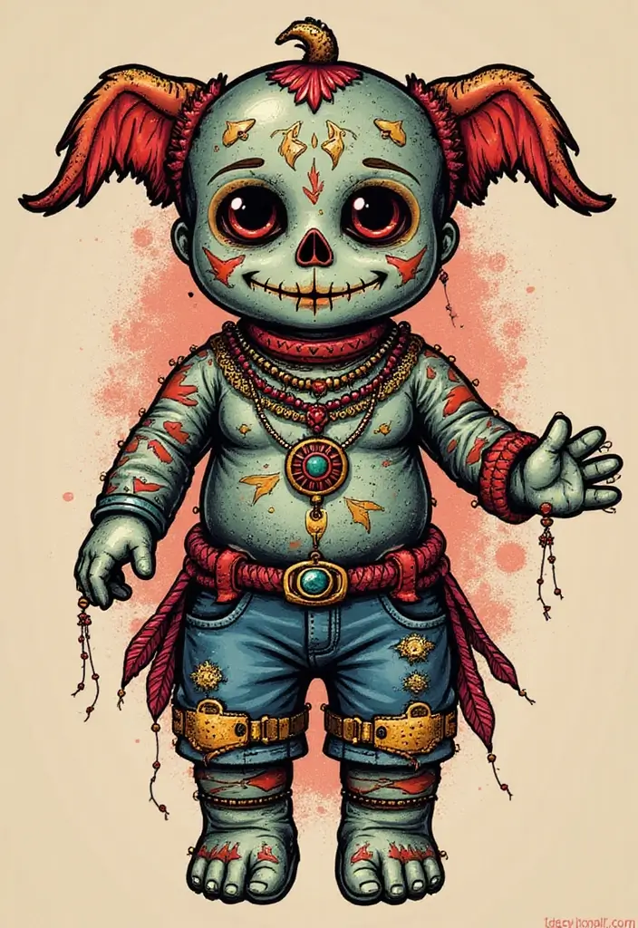 30 Voodoo Doll Tattoos with Dark and Mysterious Designs - 1. Traditional Voodoo Doll
