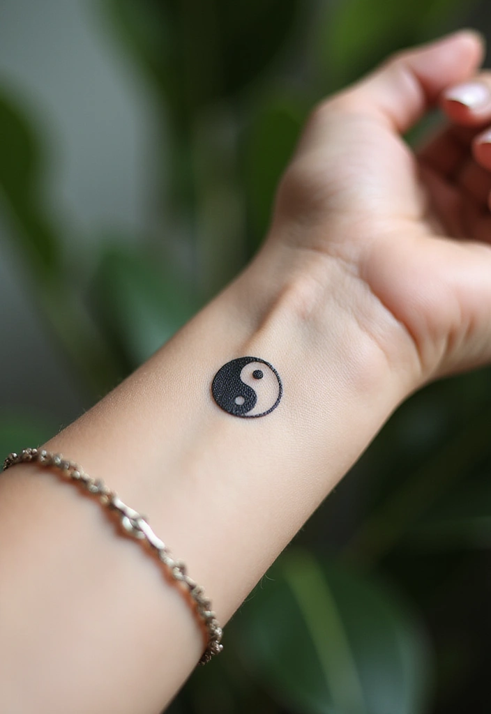 30 Yin Yang Wrist Tattoo Ideas for Balance and Harmony 1 30 Yin Yang Wrist Tattoo Ideas for Balance and Harmony - 1. Tiny Yin Yang