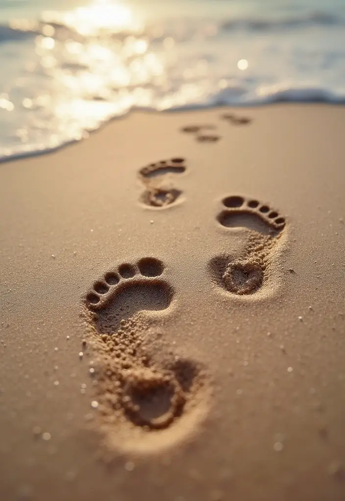 30 Beach Tattoos for Guys with Laid-Back and Cool Vibes - 20. Beach Footprints