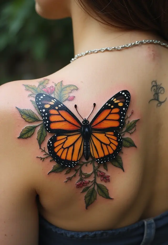 30 Butterfly Tattoos on Shoulder for Graceful Inspiration - 20. Butterfly and Nature Elements