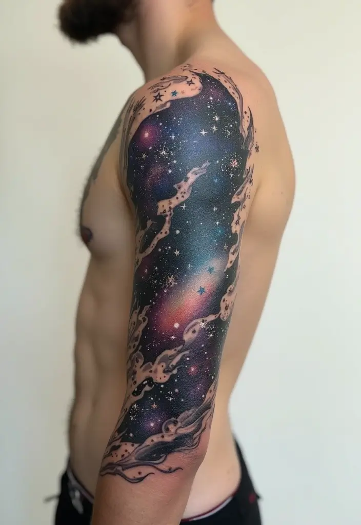 30 Celestial Star Tattoo Inspirations Full of Magic - 20. Celestial Body Art