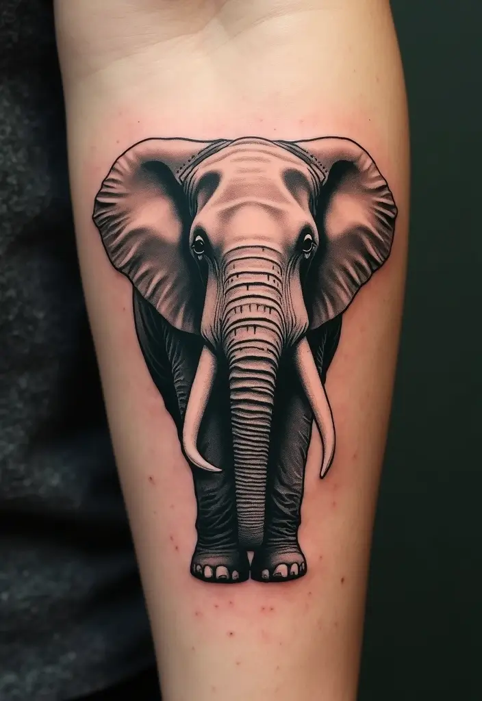 30 Elephant Tattoo Designs That Represent Strength and Wisdom - 20. Vintage Elephant Design