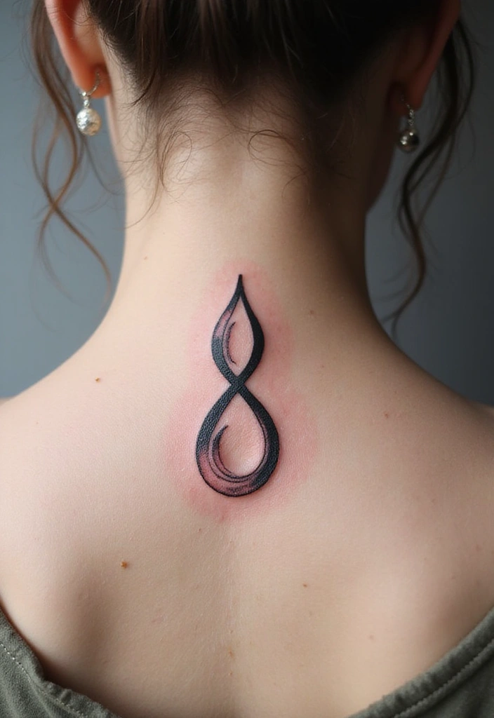 30 Empty Teardrop Tattoo Meaning and Design Ideas - 20. Teardrop with Infinity Symbol