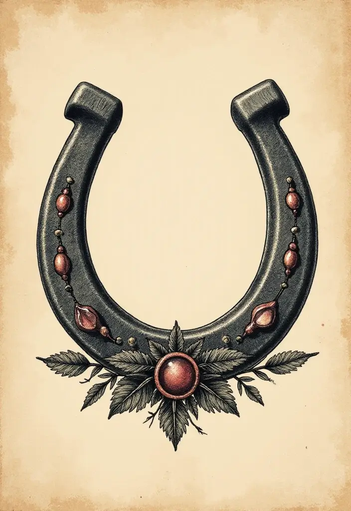 30 Horse and Horseshoe Tattoos for Luck and Freedom - 20. Vintage Horseshoe