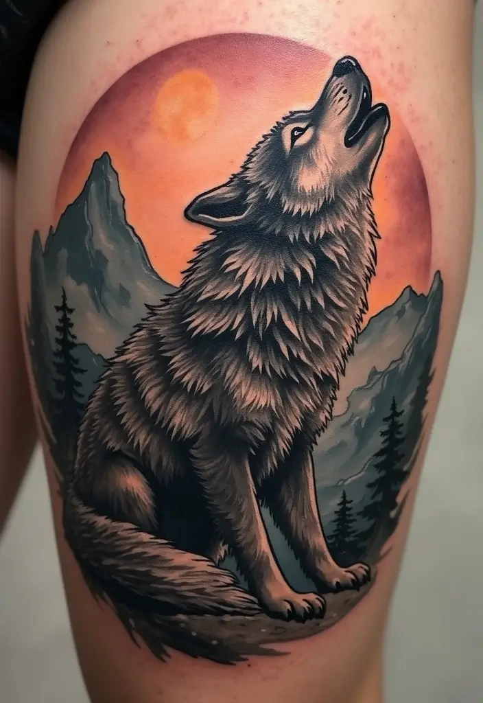 30 Howling Wolf Tattoo Meaning and Inspiring Designs - 20. Perseverance in the Face of Adversity
