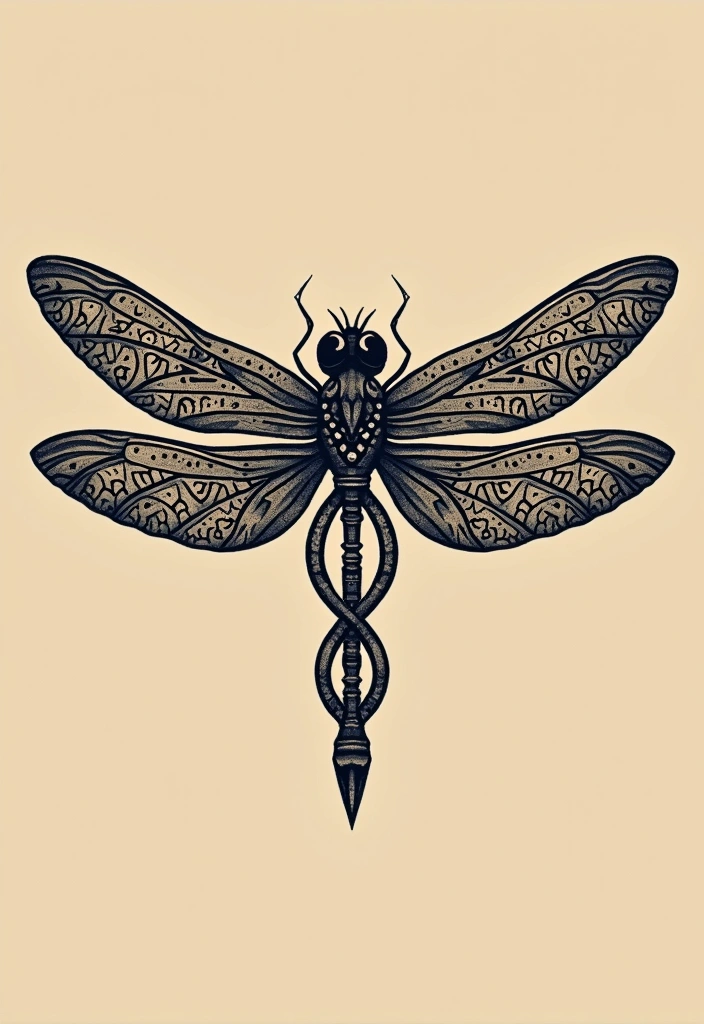 30 Infinity Dragonfly Tattoo Designs with Meaning - 20. Fusion of Cultures Infinity Dragonfly