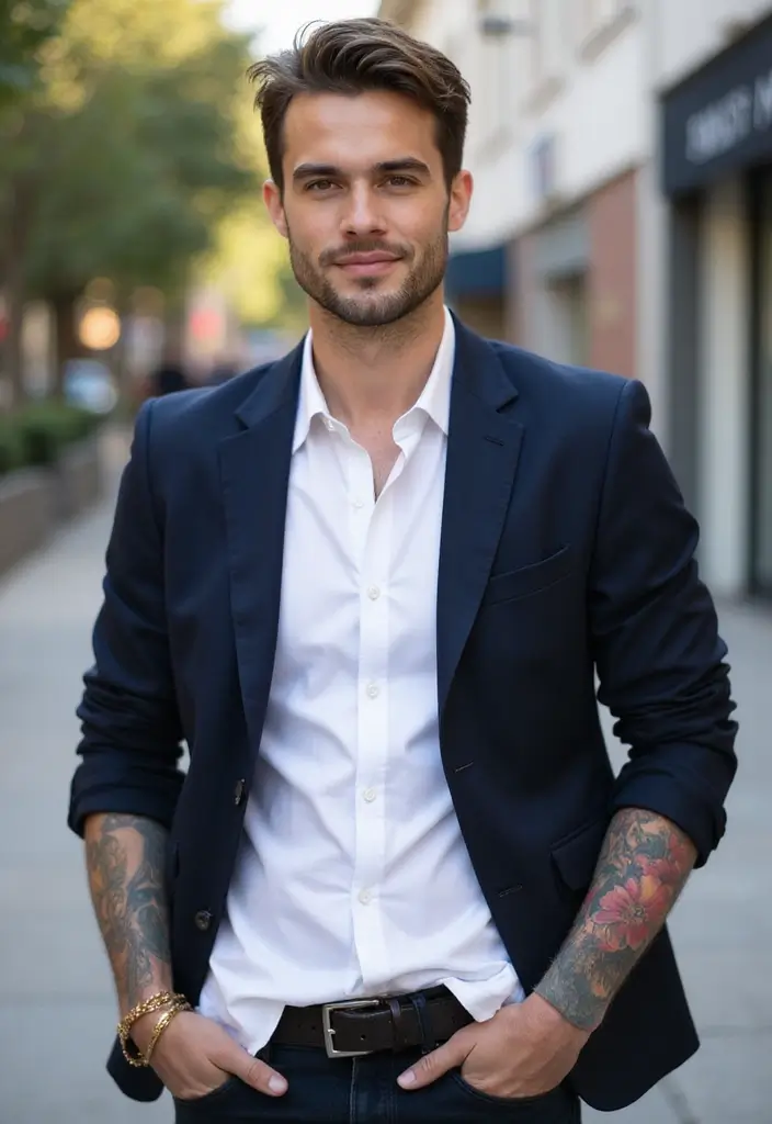 30 Mens Flower Sleeve Tattoo Ideas with Bold Florals - 20. Floral Patterns: A Stylish Statement
