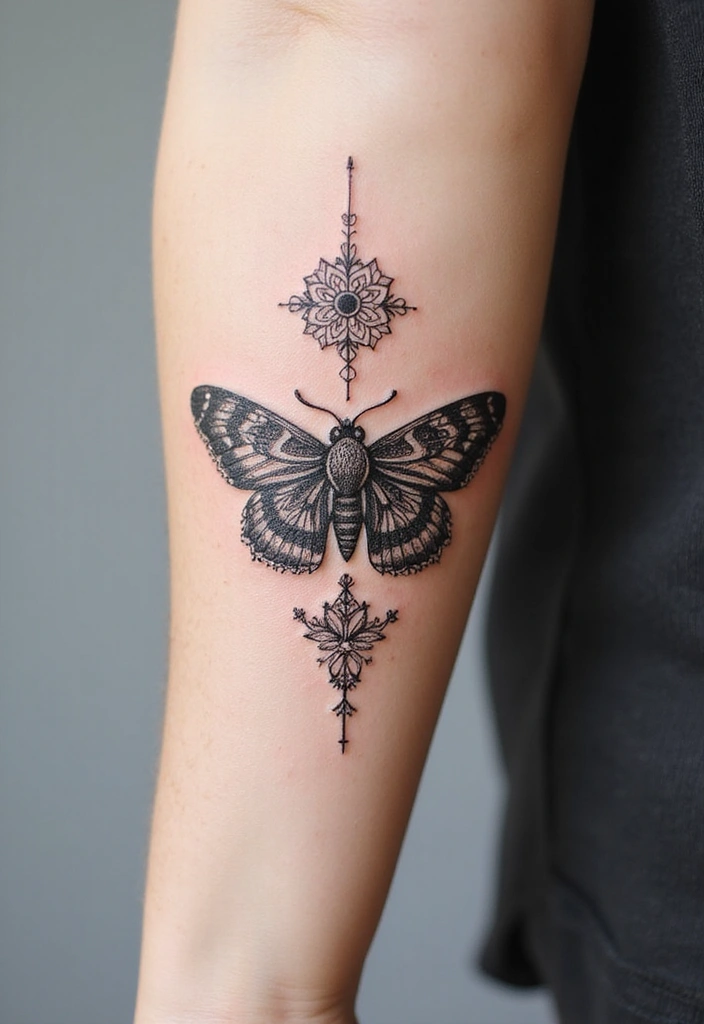 30 Moth Tattoo Designs with Symbolism and Beauty - 20. Moth Mandala Tattoos