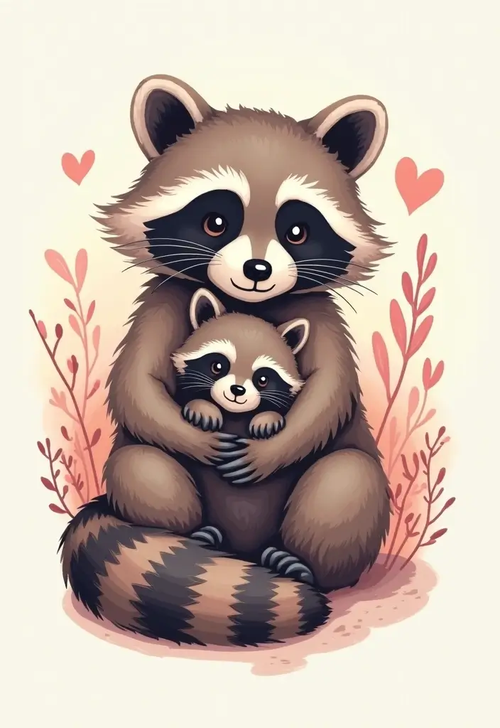 30 Raccoon Tattoo Designs with Clever and Playful Meanings - 20. The Caring Companion
