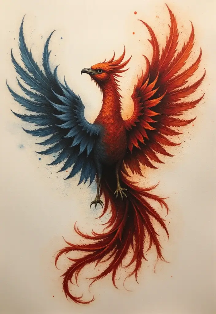 30 Rise of the Phoenix Tattoos That Symbolize Rebirth - 20. Half Phoenix Tattoo