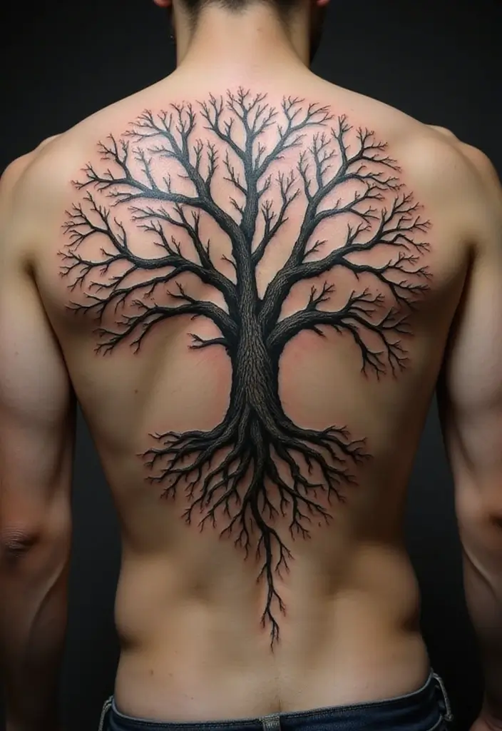 30 Shoulder and Back Tattoos for Guys with Masculine Energy - 20. The Tree of Life