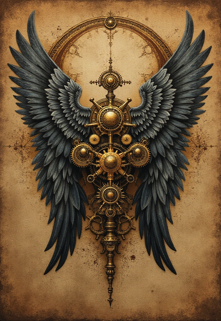 30 Shoulder Wing Tattoo Ideas with Angelic Inspiration - 20. Steampunk Wing Tattoos