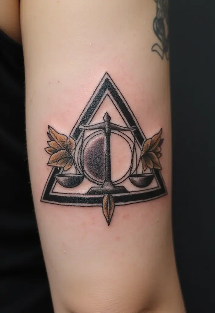 30 Triangle Tattoos for Guys That Carry Symbolic Meaning - 20. The Balanced Triangle