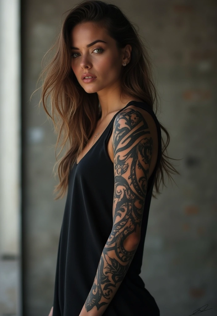 30 Tribal Half Sleeve Tattoos for Bold and Timeless Designs - 20. The Beauty of Blackout Tattoos