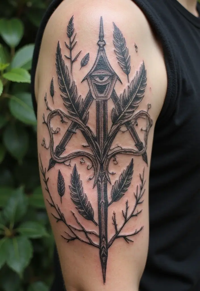 30 Valknut Tattoo Designs with Deep Norse Symbolism - 20. Valknut with Companions