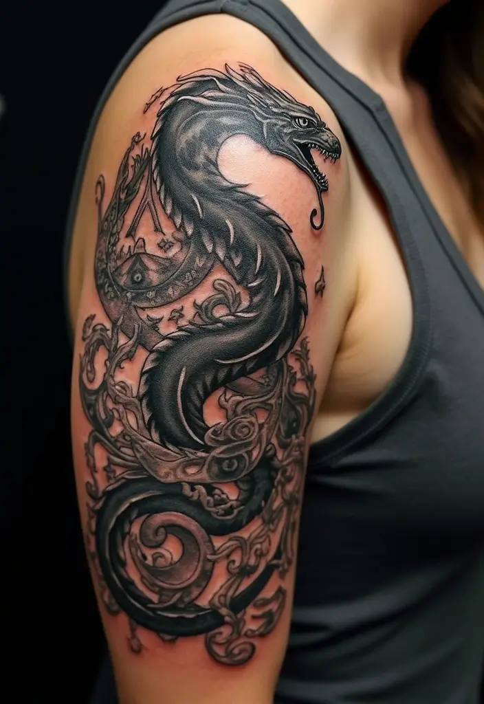 30 Viking Snake Tattoo Designs with Norse Symbolism - 20. The Enigmatic Serpent