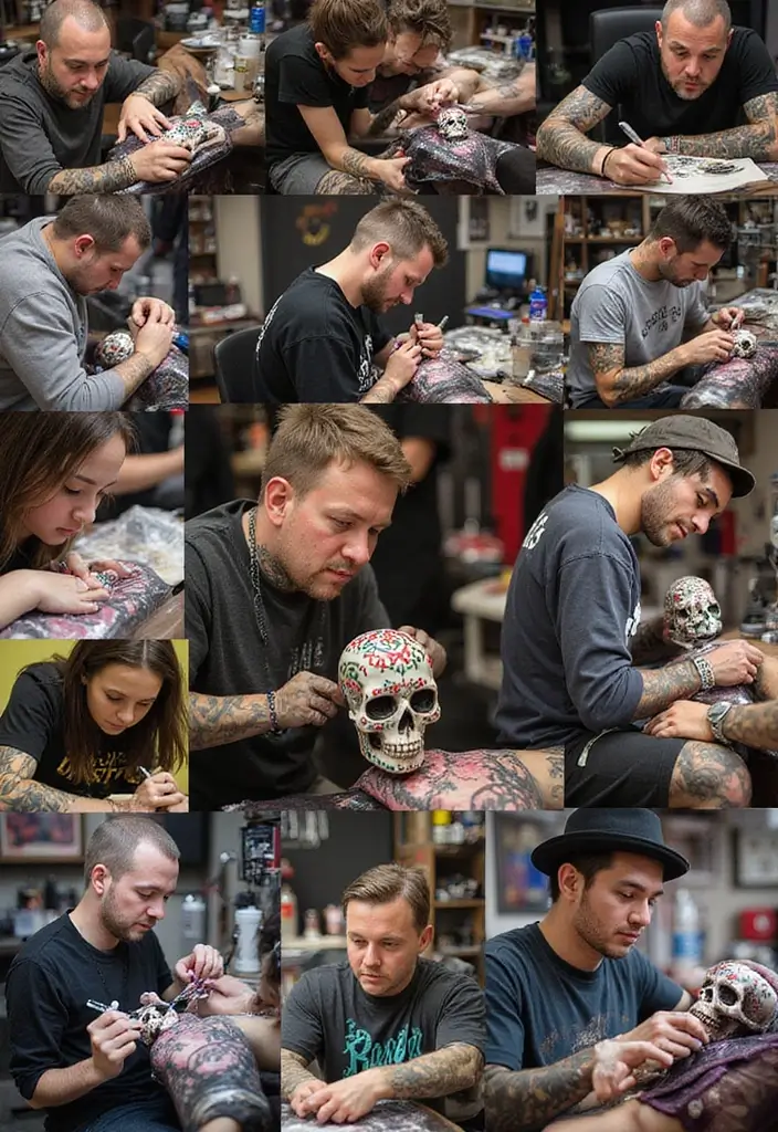 30 Candy Skull Tattoo Meaning and Creative Designs - 21. Choosing the Right Tattoo Artist