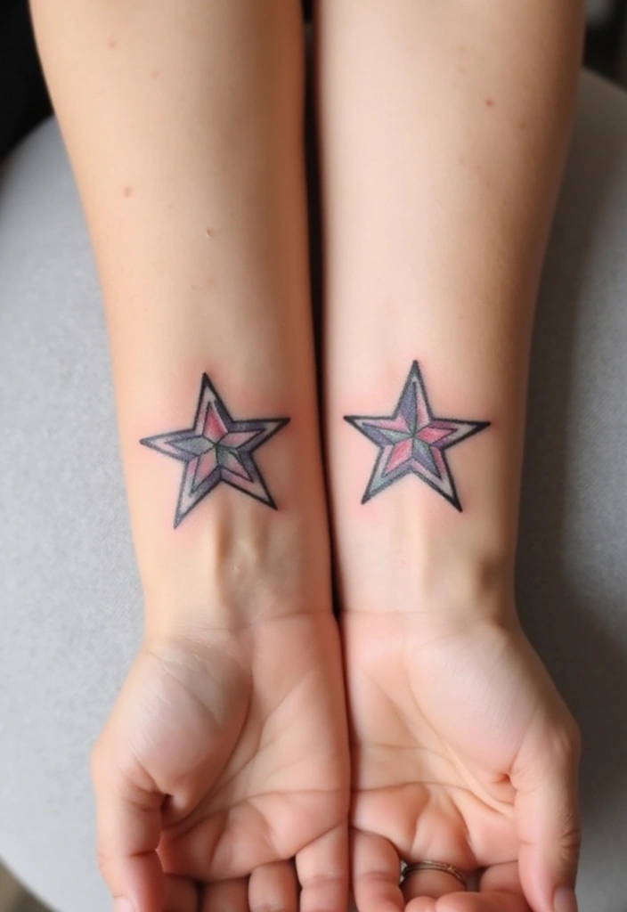 30 Celestial Star Tattoo Inspirations Full of Magic - 21. Star Tattoos for Couples