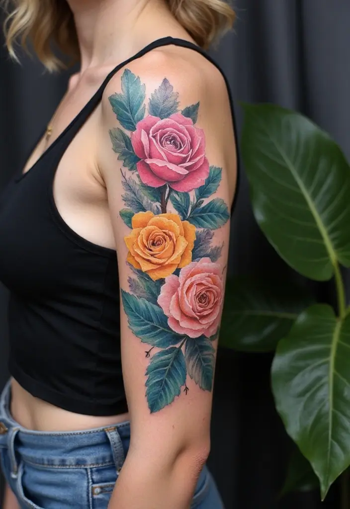 30 Colorful Arm Tattoos That Pop with Style - 21. Artistic Impressionism