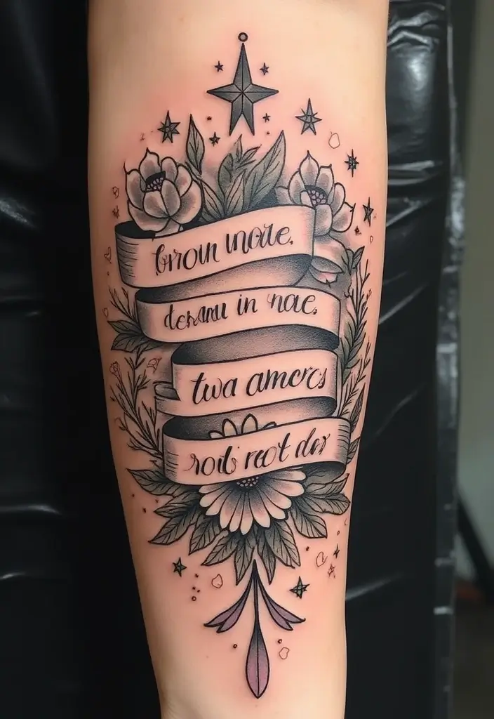 30 Dreamer Tattoo Meaning and Inspirational Designs - 21. Quote Tattoos - Words to Live By