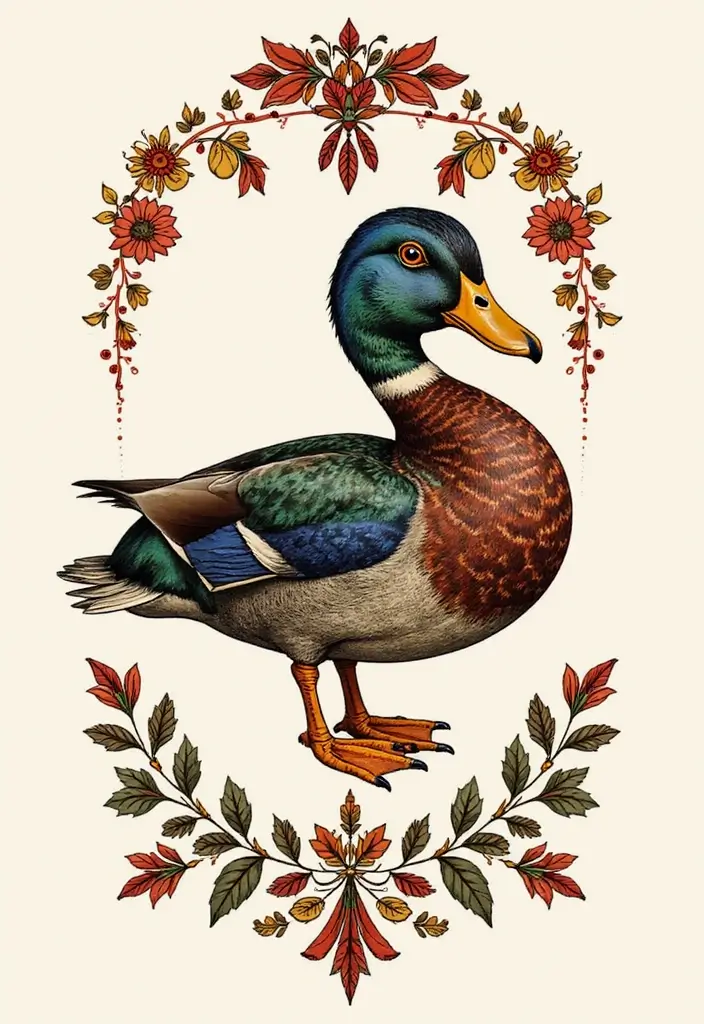 30 Duck Tattoo Meaning and Creative Designs - 21. Wisdom of Tradition