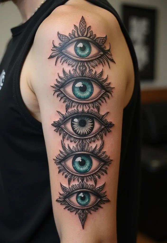 30 Evil Eye Tattoo Designs for Protection and Style - 21. Intertwined Evil Eye