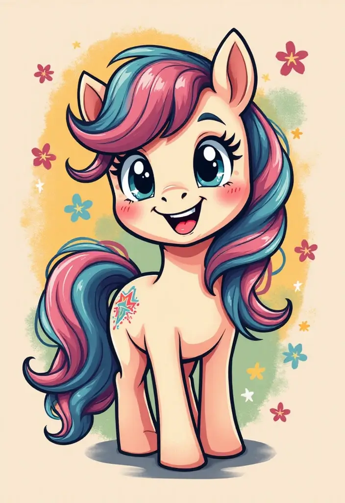 30 Horse and Horseshoe Tattoos for Luck and Freedom - 21. Playful Pony Tattoo