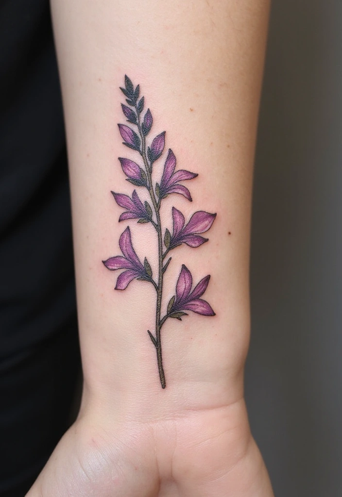 30 Larkspur Tattoo Designs Inspired by Birth Flowers - 21. Larkspur Silhouette