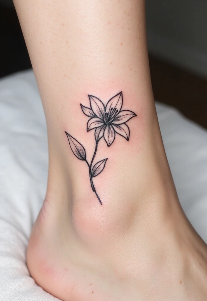 30 Lily Tattoos for Men That Balance Strength and Elegance - 21. Minimalist Line Art Lily