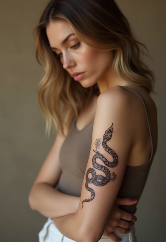 30 Minimalist Small Snake Tattoo Inspirations for Nature Lovers - 21. The Coiled Snake