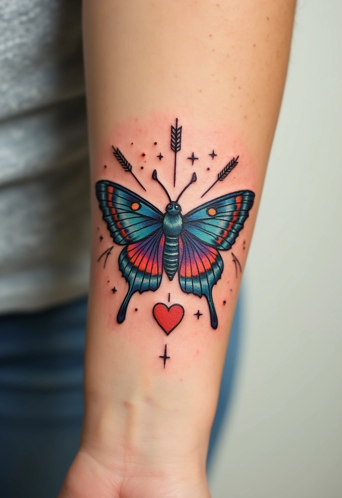 30 Moth Tattoo Designs with Symbolism and Beauty - 21. Moth with Inspirational Symbols