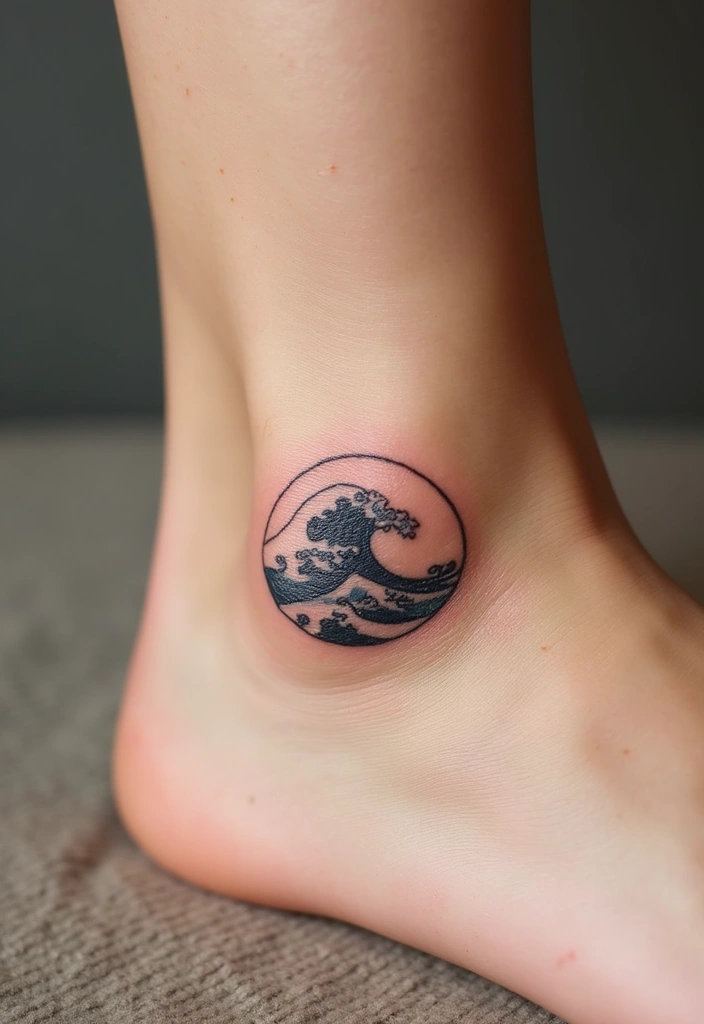 30 Small Tattoo Placements That Make a Big Statement - 21. Small Wave on the Side of the Foot