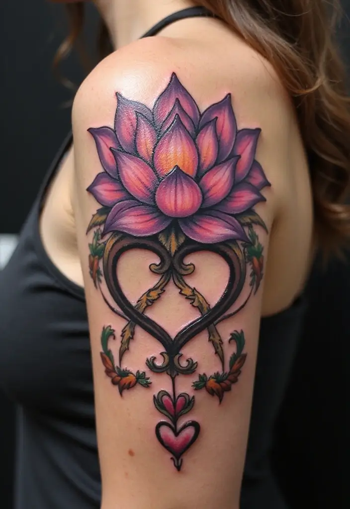 30 Strength Lotus Flower Tattoo Meaning and Designs - 21. Devotion: A Symbol of Loyalty