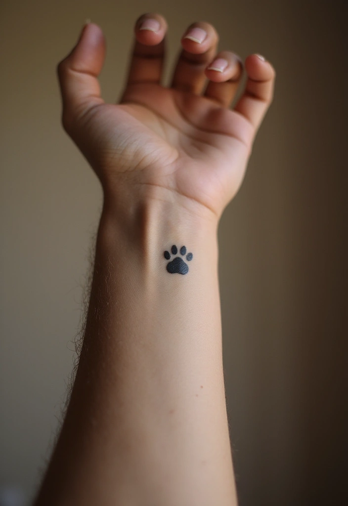30 Subtle Men Tattoos That Look Minimal Yet Powerful - 21. Small Paw Print