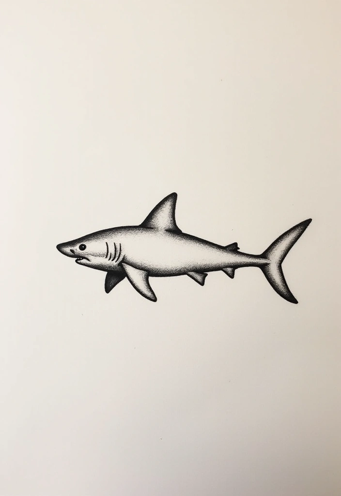 30 Tattoo Shark Meaning and Design Inspirations - 21. The Art of Minimalism