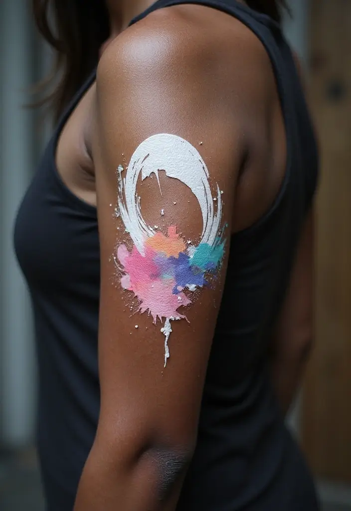 30 White Ink Tattoo Ideas on Dark Skin That Stand Out - 21. Mixed Media Inspirations
