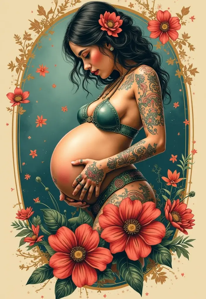 30 Womb Tattoo Concepts with Powerful Feminine Symbolism - 21. Retrofuturism in Womb Tattoos