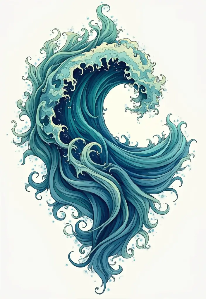 30 Beach Tattoos for Guys with Laid-Back and Cool Vibes - 22. Ocean Wave Mandala
