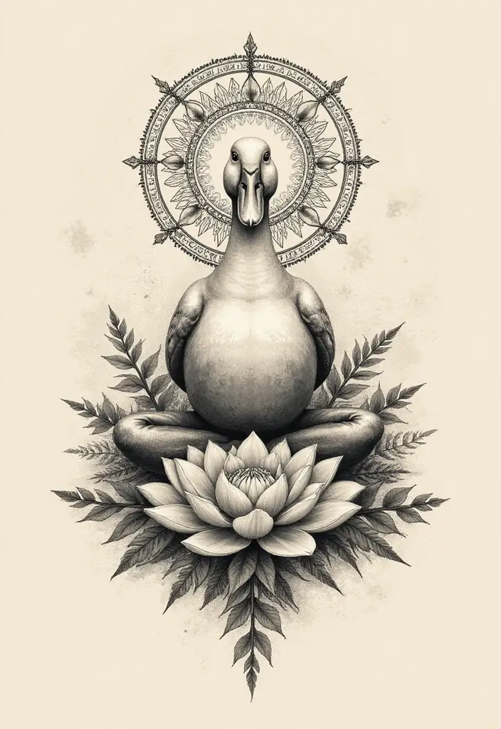 30 Duck Tattoo Meaning and Creative Designs - 22. Spiritual Awakening