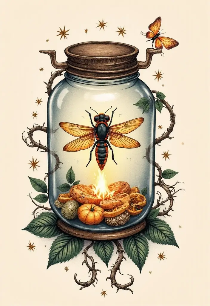 30 Firefly Tattoo Designs That Glow with Meaning - 22. Firefly in a Jar