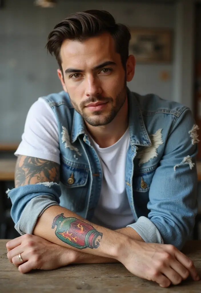 30 Lightning Tattoos for Men That Electrify Style - 22. Lightning in a Glass Bottle